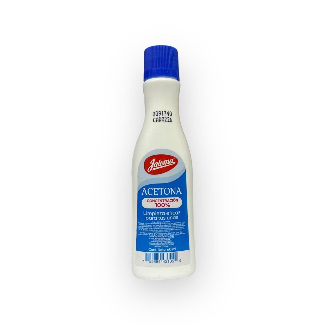 Acetona Concentracion 100 % 60 Ml Jaloma