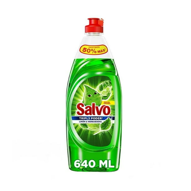 Lavatrastes Salvo Tripl3 Poder Limón 500 ml Detergente Liquido
