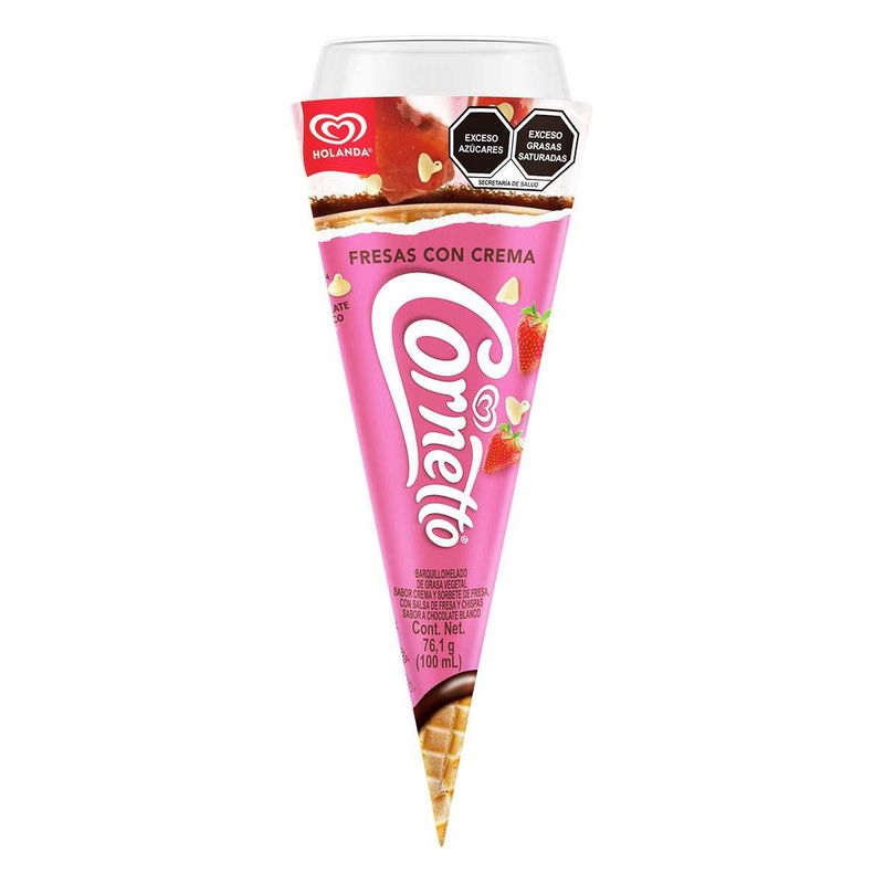 Cornetto Fresa Con Crema 190 Ml Holana Helado