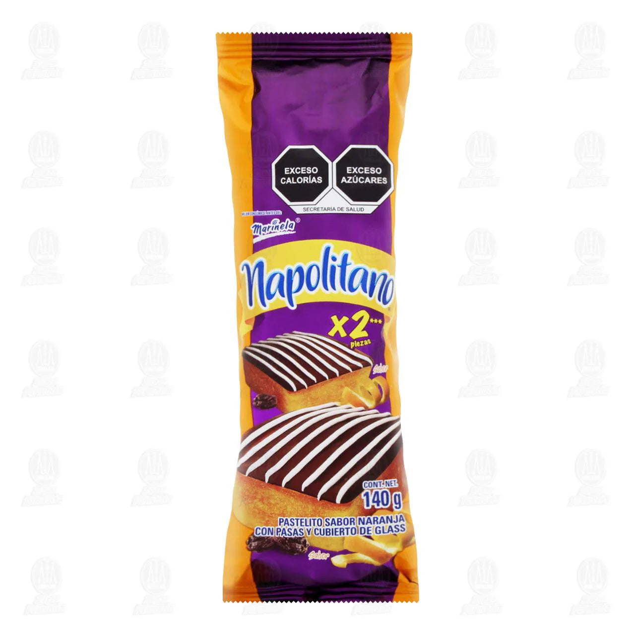 Napolitano X 2 Sabor Narnaja con Pasa 140 g Marinela