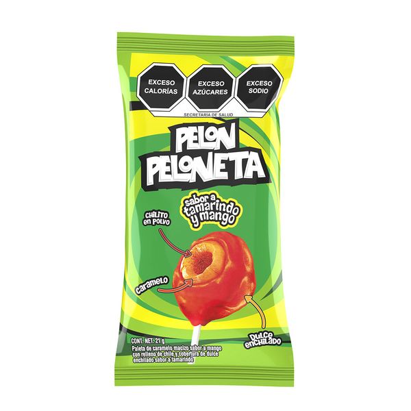 Pelon Peloneta Tamarindo 21 g Paleta de Caramelo Macizo