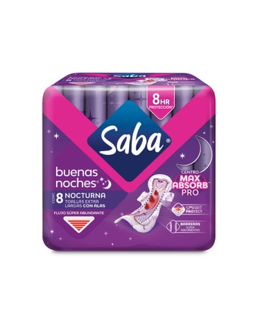 Toalla Saba Buenas Noches 8 Pz Nocturna Extra Largas Con Alas