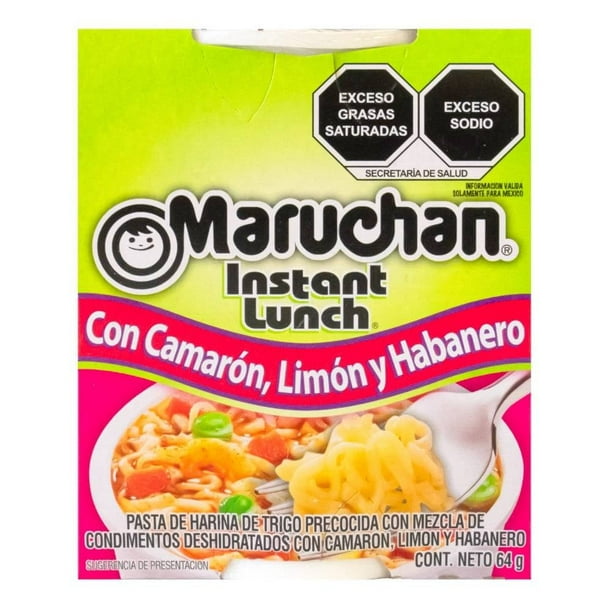 Maruchan Camaron Limón y Habanero 64 g Sopa Instantanea