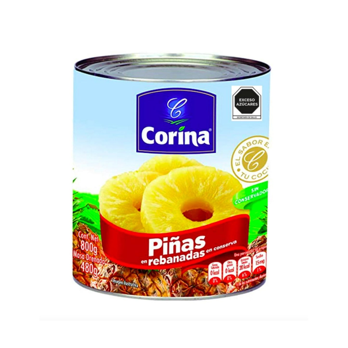 Piña en Rebanadas 800 g Corina