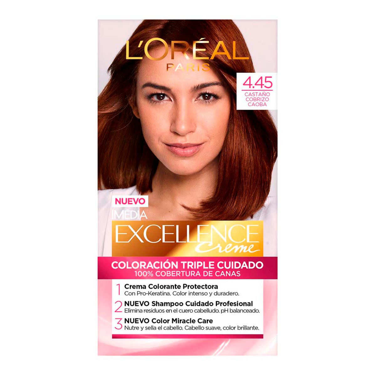 Tinte Imedia Excellence4 Creme Loreal Paris # 4.45