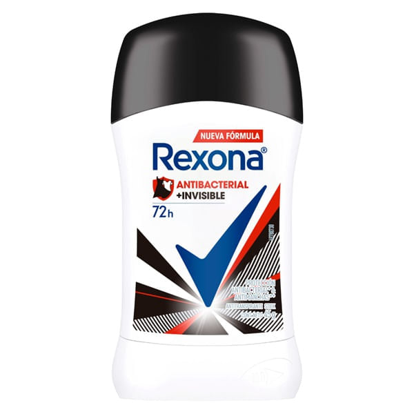 Antibacterial +Invisible 72 H Rexona 45 G Antitraspitante Stick