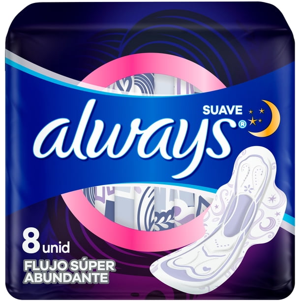 Toallas Always Nocturna 8 Pz Extra Largas Seda - Sec