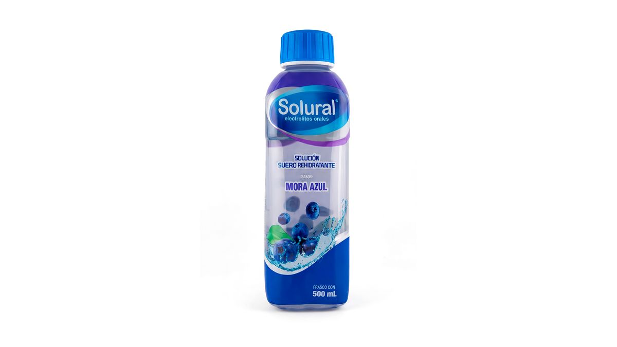 Solural Sabor Mora Azul 500 Ml Solucion De Suero Rehidratante