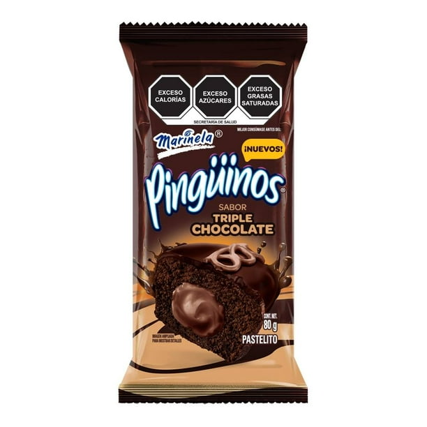 Pinguinos Priple Chocolate 2 pzas 80 g Marinela