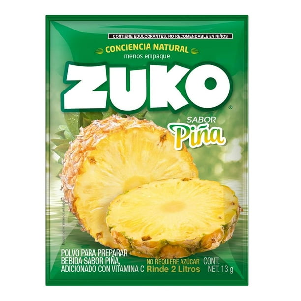 Zuko De Piña Rinde 2 L 13 G Polvo Para Preparar Bebida