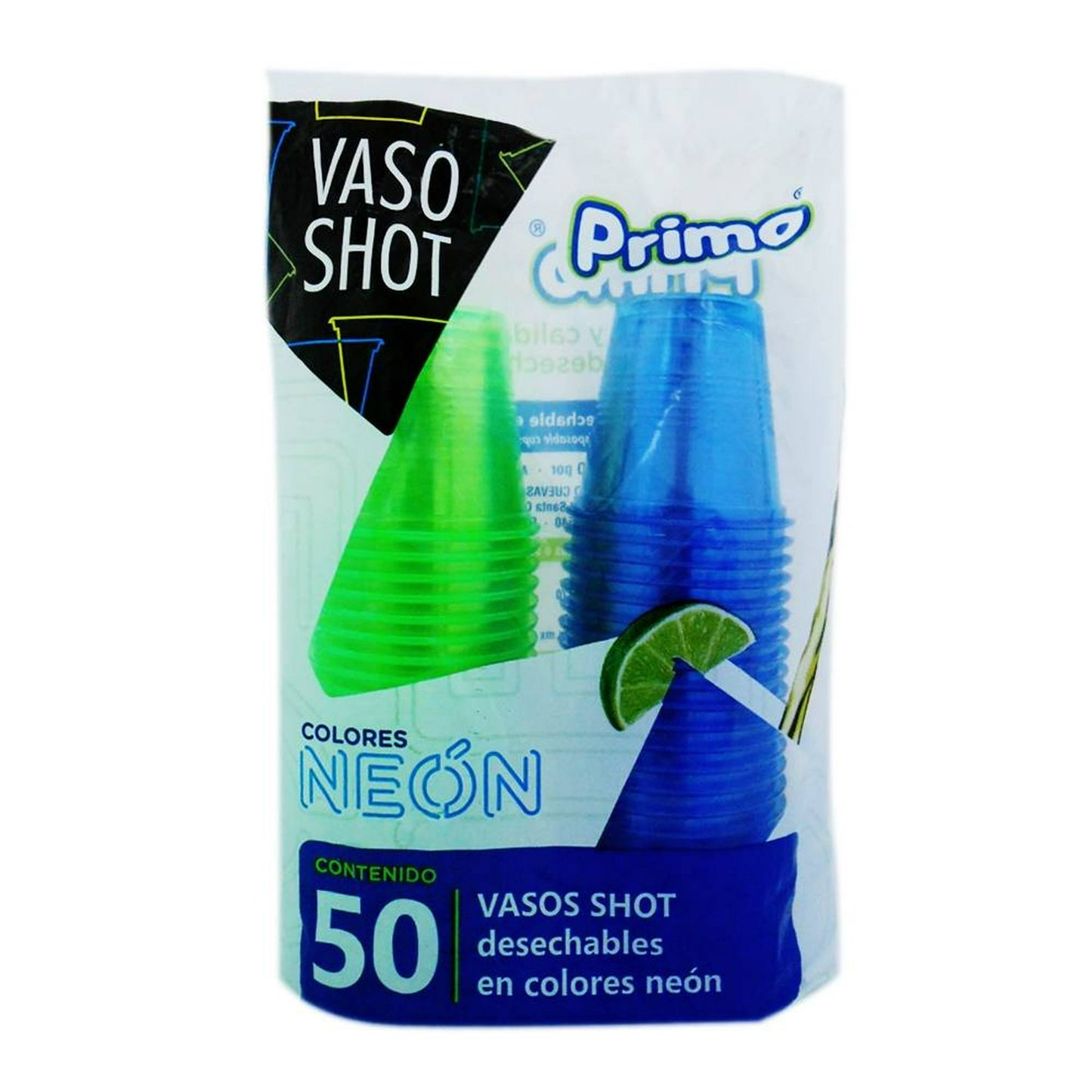 Vaso Shot Primo Colores Neon 50 Pz