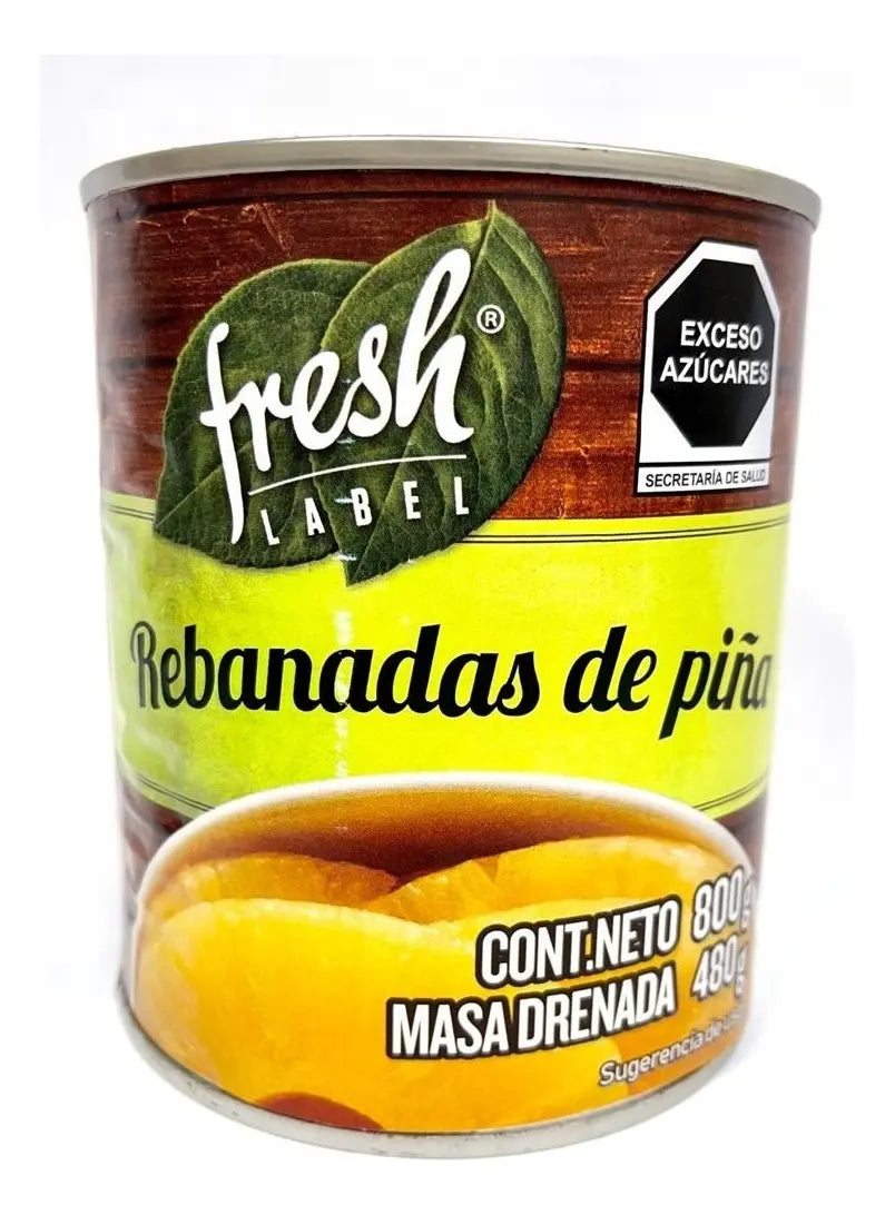 Piña en Rebanadas 800 g Fresh Label