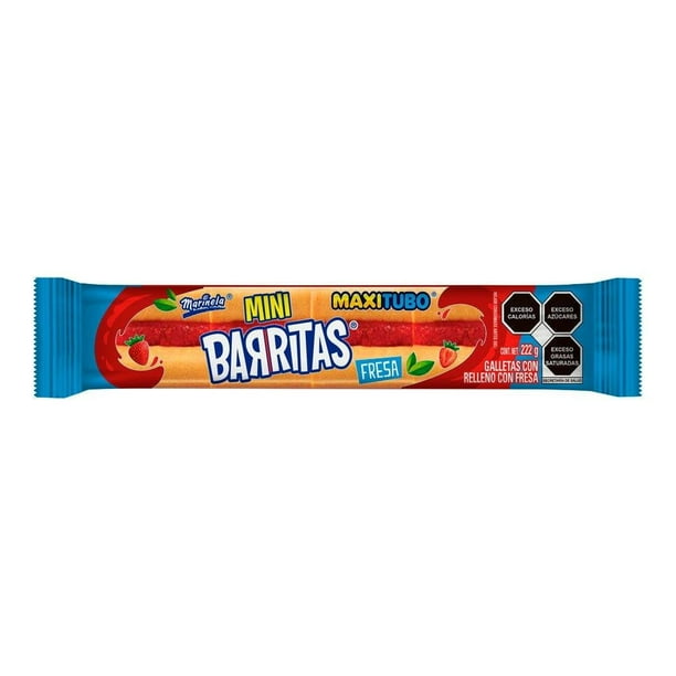 Maxi Tubo Mini Barritas de Fresa 222 g Marinela