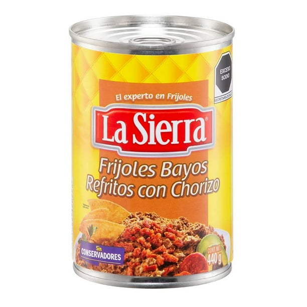 Frijoles Bayos Refritos con Chorizo 440 g la Sierra