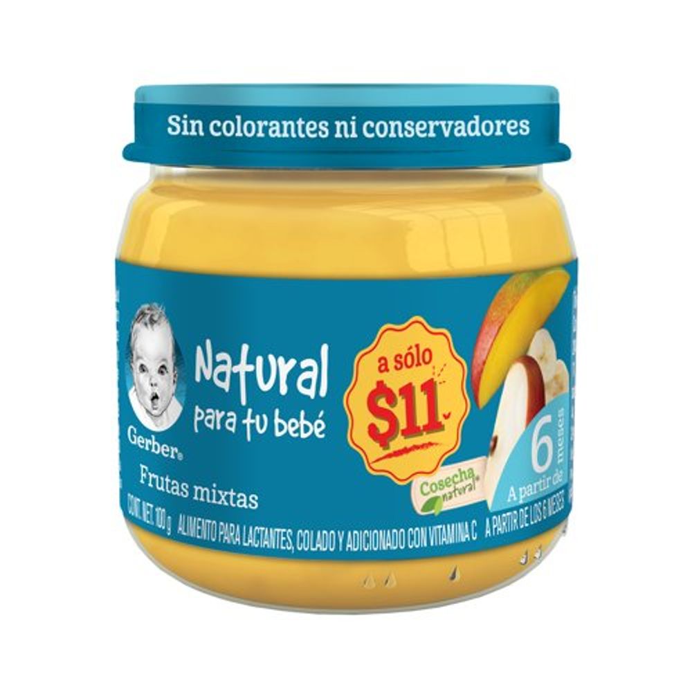 Gerber Alimento Natural de Frutas Mixtas 100 ml para Tu Bebé