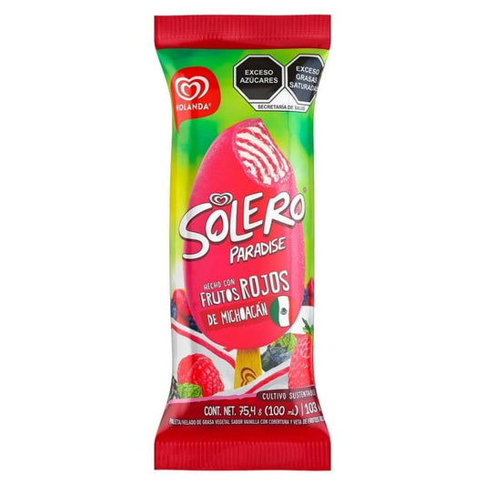 Solero Paradise Frutos Rojos  70 G Holanda Paleta De Hielo