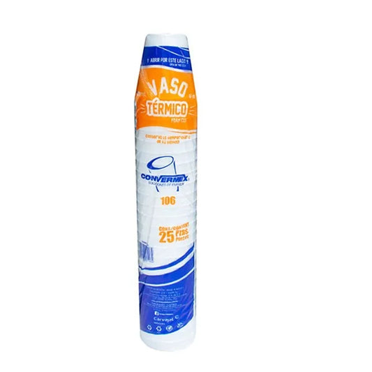 Vaso De Termico Convermex 6  Oz 25 Pz