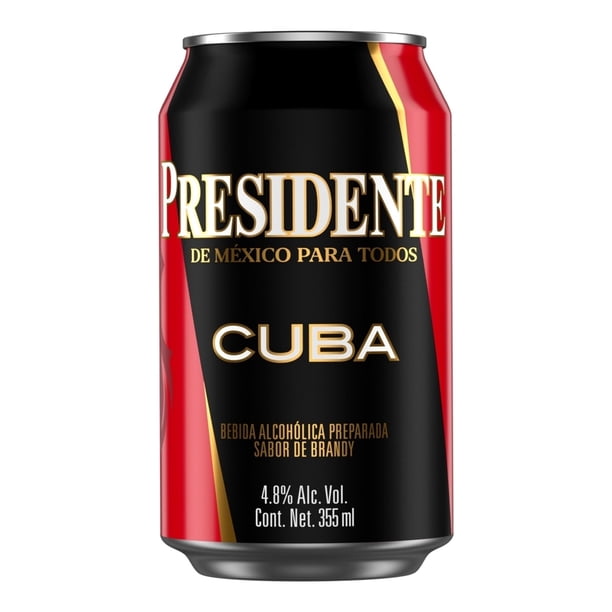 Presidente Cuba 355 ml Bebida Alcohólica con Brandy Lata 4.8% Alc. Vol.
