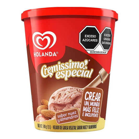 Cremisimo Especial Sabor Nuez Y Almendras 486 G Helado Holanda