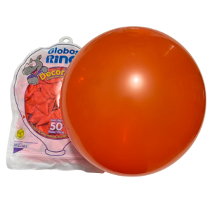 Globos Rino Naranja No. 9 50 pzas Decor Arte