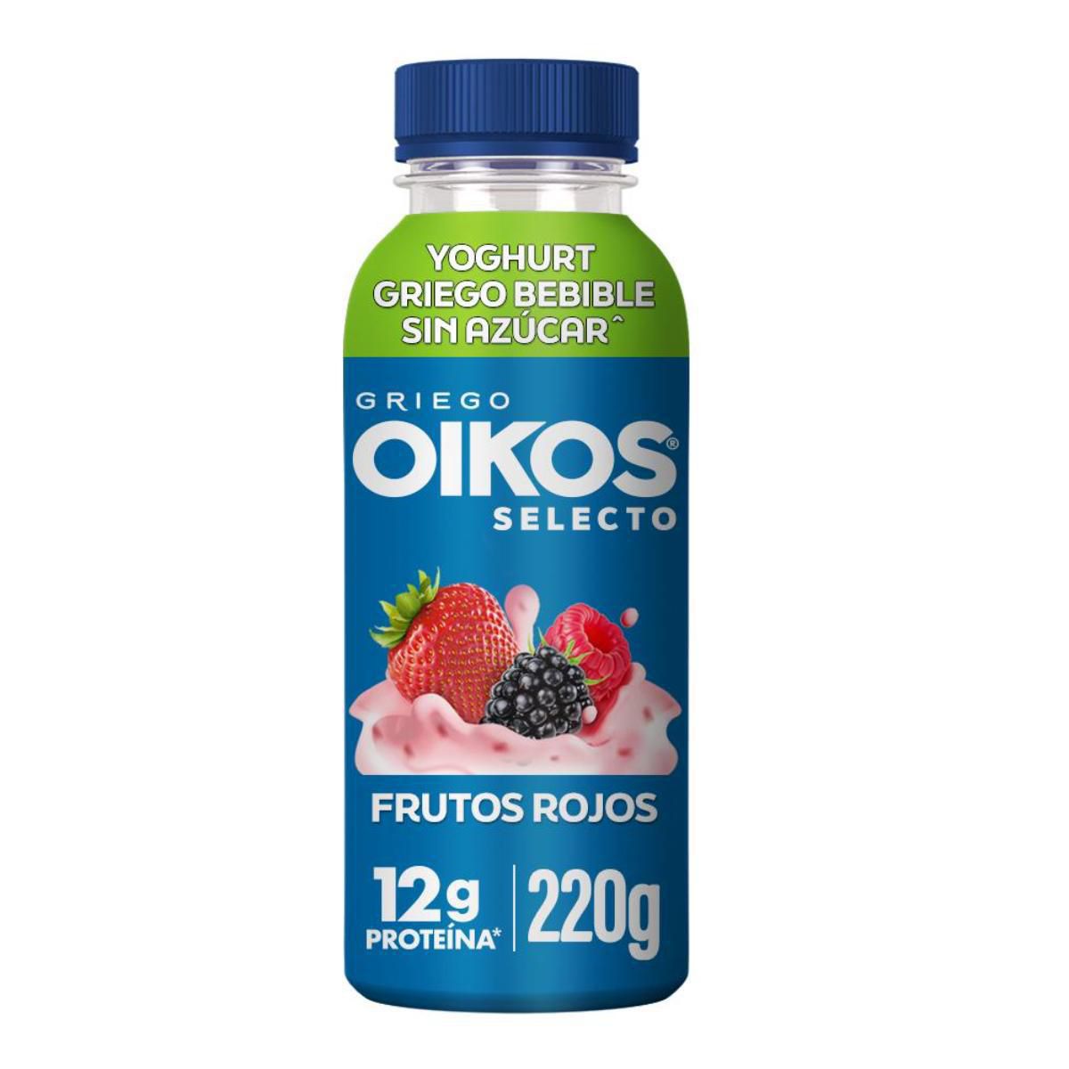 Yoghurt Bebible Danone Oikos Selecto Frutos Rojos 220 g con 12 g de Proteína