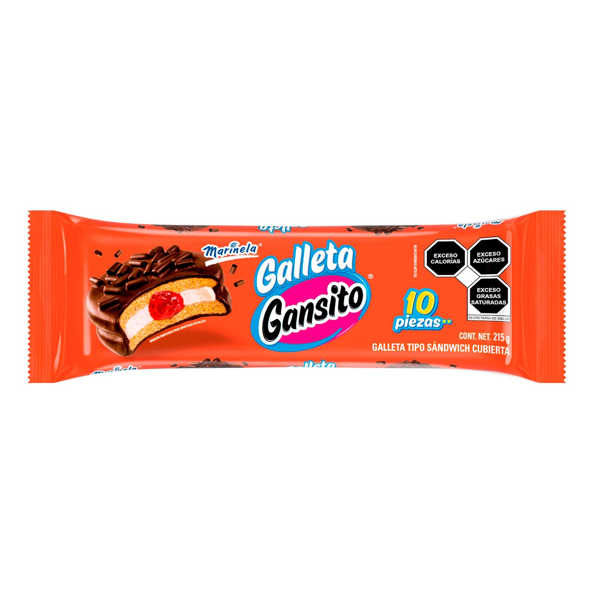 Galleta Gansito 10 pzas 215 g Marinela