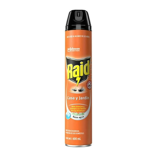 Raid 400 ml Casa Jardin Base Agua Insecticida