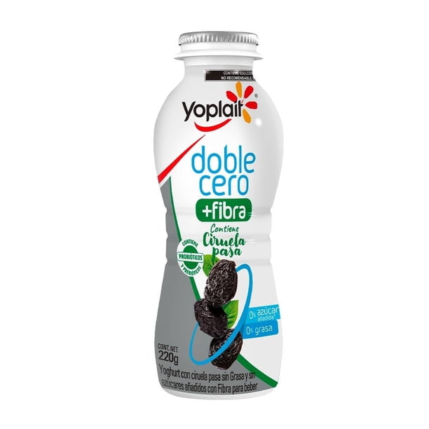 Yoplait Doble Cero + Fibra  220 G Yoghurt Con Ciruela Pasa Para Beber