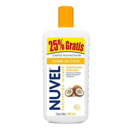Nuvel Hidratacion Profunda 750 ml Aceite de Coco Crema Corporal