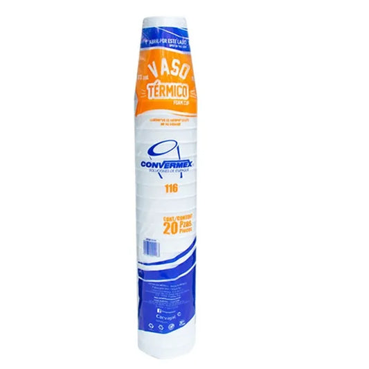 Vaso De Termico Convermex  16 Oz  116  20 Pz