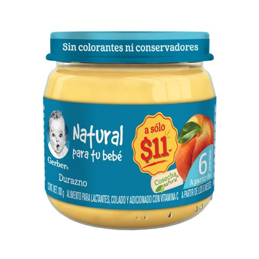 Gerber Alimento Natural de Durazno 100 ml para Tu Bebé