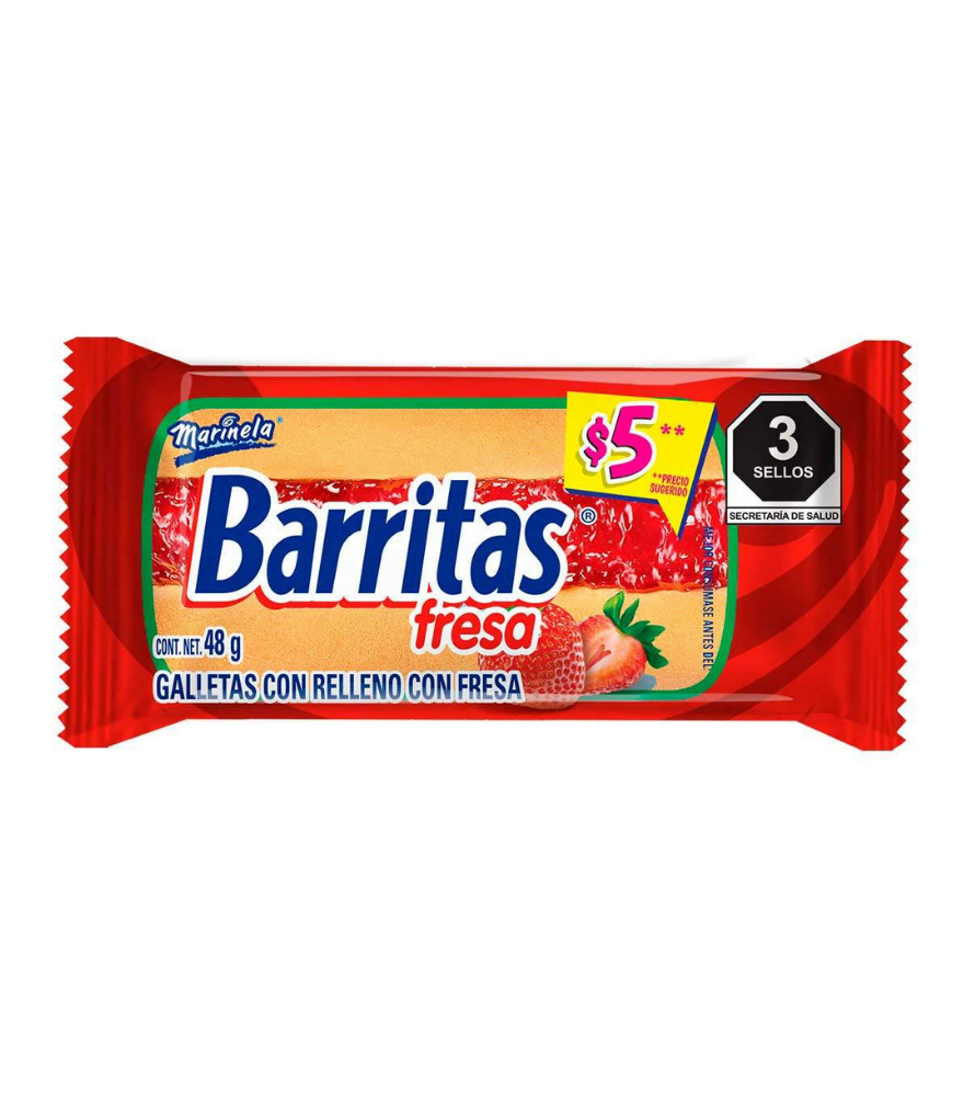 Barritas De Fresa 49 G Marinela