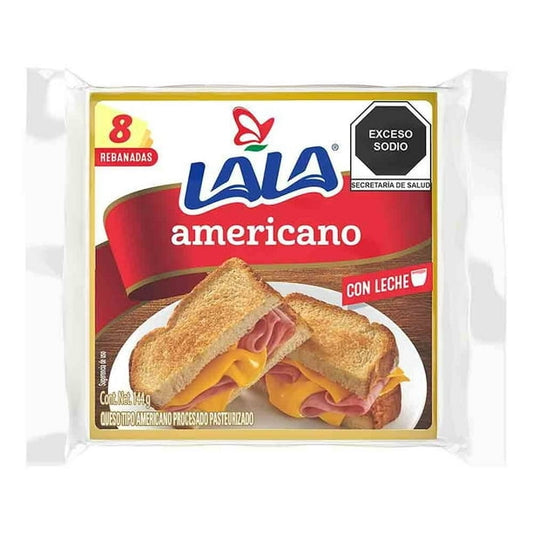 Queso Tipo Americano 8 pzas 144 g Lala