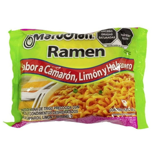 Maruchan Ramen Camaron Limón y Habanero 85 g Sopa Instantanea