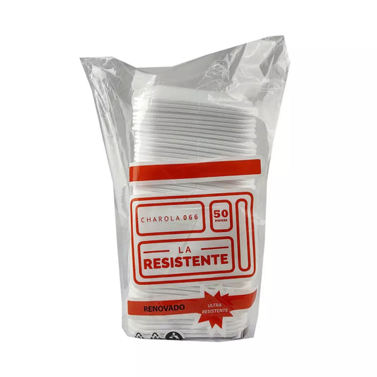 Plato Liso 066 la Resistente 50 pzas