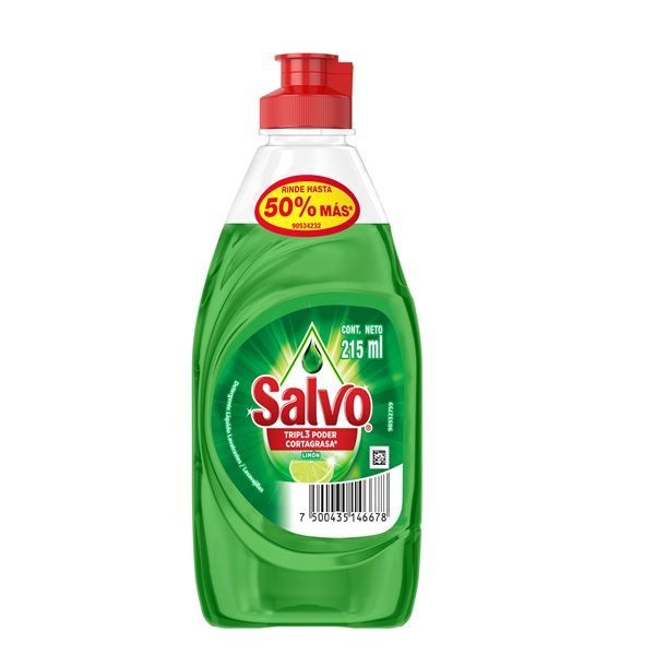 Lavatrastes Salvo Tripl3 Poder Limón 215 ml Detergente Liquido