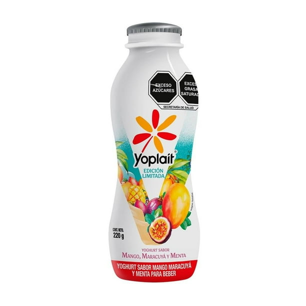 Yoplait De Mango Maracuya Y Menta  220 G Yoghurt Con Durazno Natural Para Beber