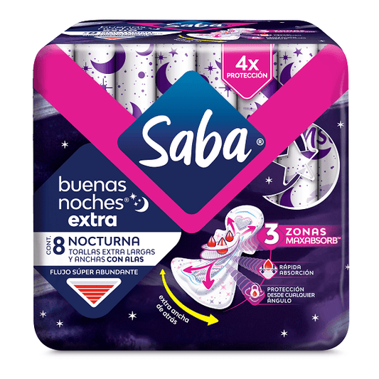 Toallas Saba Buenas Noches 8 Pz Noctuena Extra Extra Largas Y Anchas Con Alas