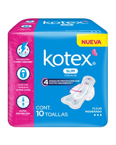 Toallas Kotex Ultradelgada 10 Pz Con Alas