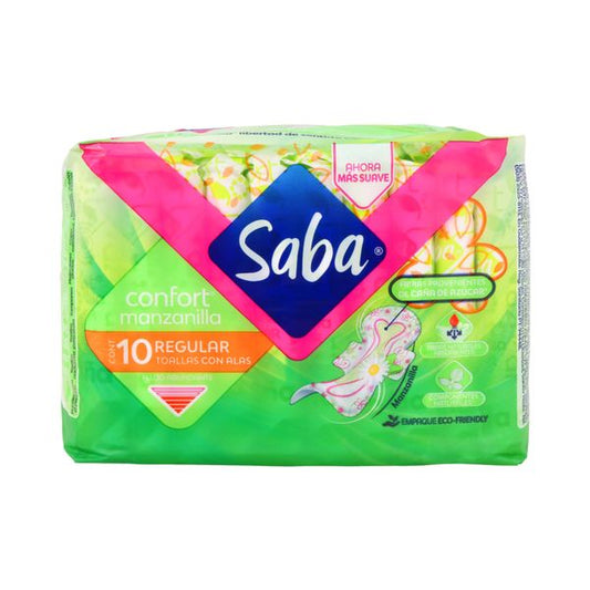 Toallas Saba Confort Manzanilla  10 Pz Invisible Con Alas
