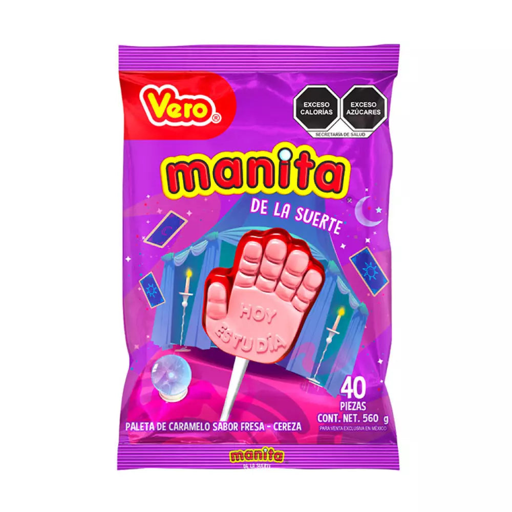 Manita de la Suerte Bolsa de Paletas Vero 40 pzas