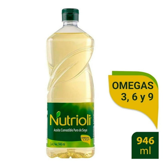 Nutrioli 890 ml Aceite Comestible Puro de Soya