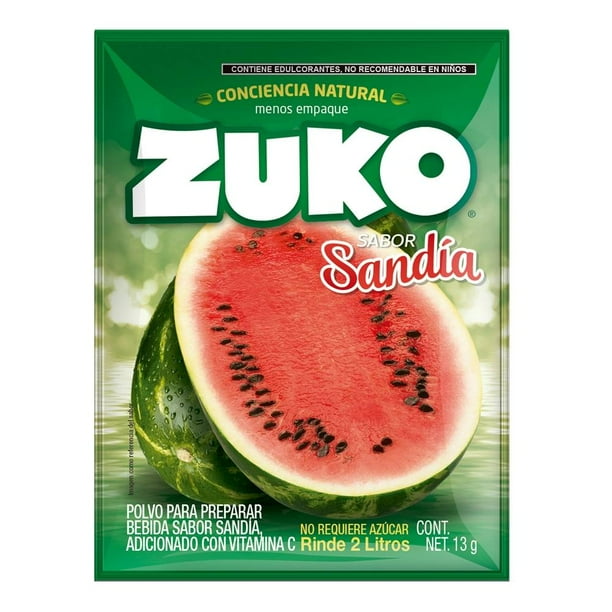 Zuko De  Sandia Rinde 2 L 13 G Polvo Para Preparar Bebida