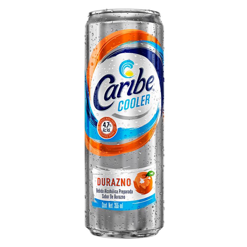 Caribe Cooler Durazno  355 Ml Bebida Alcoholica  Botella 4.7 % Alc. Vol.