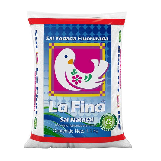 La Fina 1 kg Sal Yodada Fluorurada Bolsa