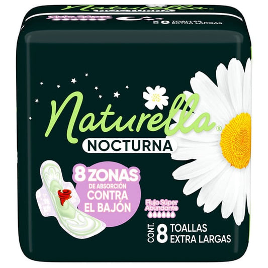 Toallas Naturela Nocturna 8 Pz Extra Largas