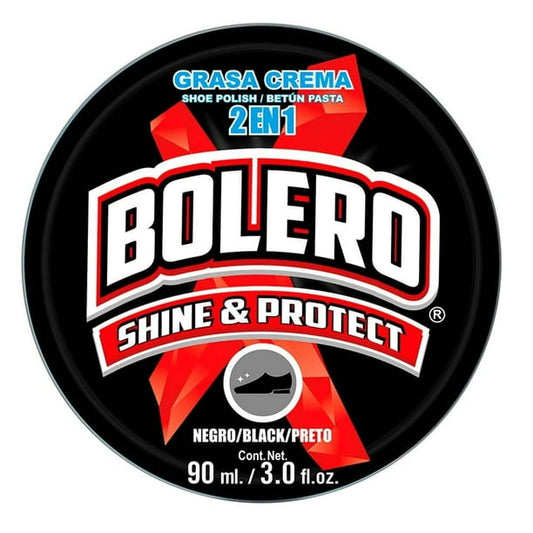 Grasa Crema 2En1 Negra para Calzado 90 ml Bolero Shine & Protect