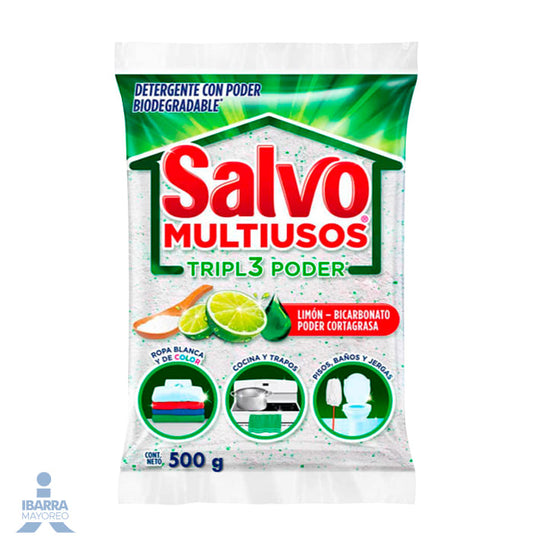 Detergente Salvo Multiusos 500 g Tripl3 Poder-Limón para Ropa en Polvo