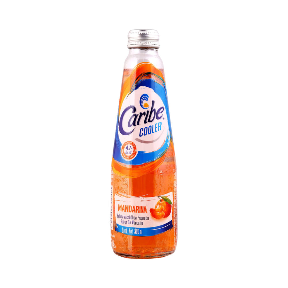 Caribe Cooler Mandarina 300 Ml Bebida Alcoholica  Botella 4.7 % Alc. Vol.