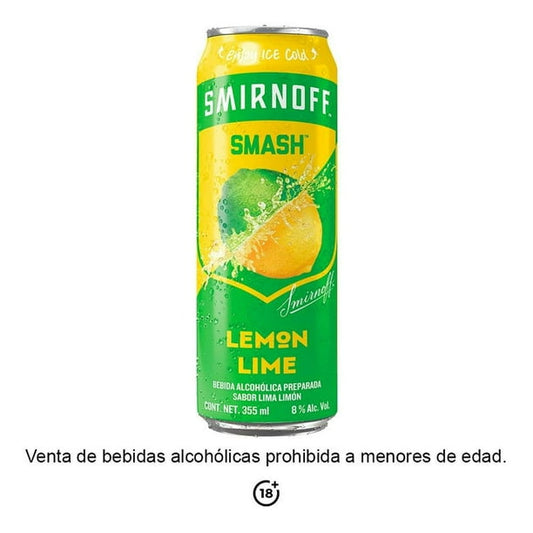 Smirnoff Smash Lemon 355 Ml Lata Bebida  Alcoholica  8 % Alc. Vol.